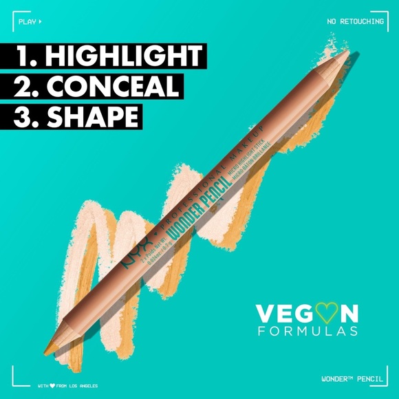 3/$10 NYX Cosmetics 03 Medium Peach Wonder Pencil Micro Highlight Stick - Picture 4 of 5